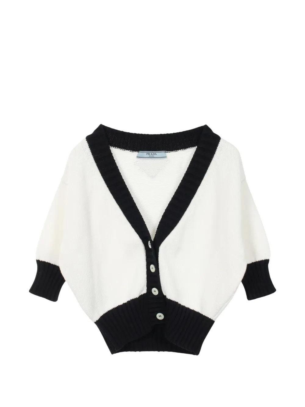 Prada Pre-Owned 2010s V-neck cropped cardigan - Nero