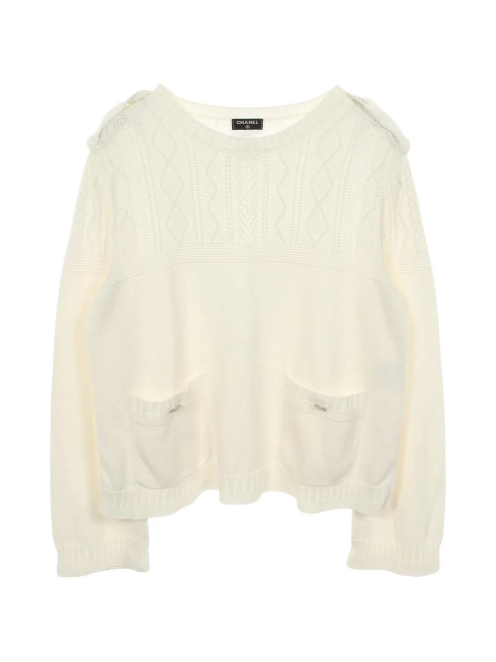 CHANEL Pre-Owned 1986-1988 Cocomark-button sweater - Weiß