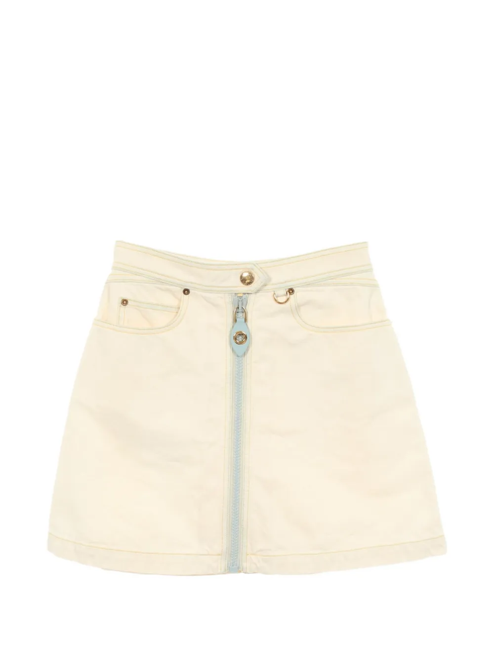 Louis Vuitton Pre-Owned Gonna denim con zip anni 2010 - Bianco