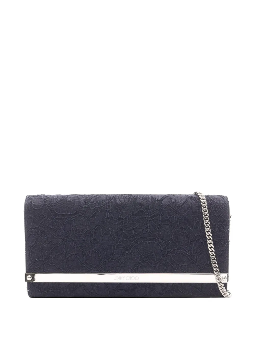Jimmy Choo Pre-Owned 2010s Milla lace chain wallet - Blu