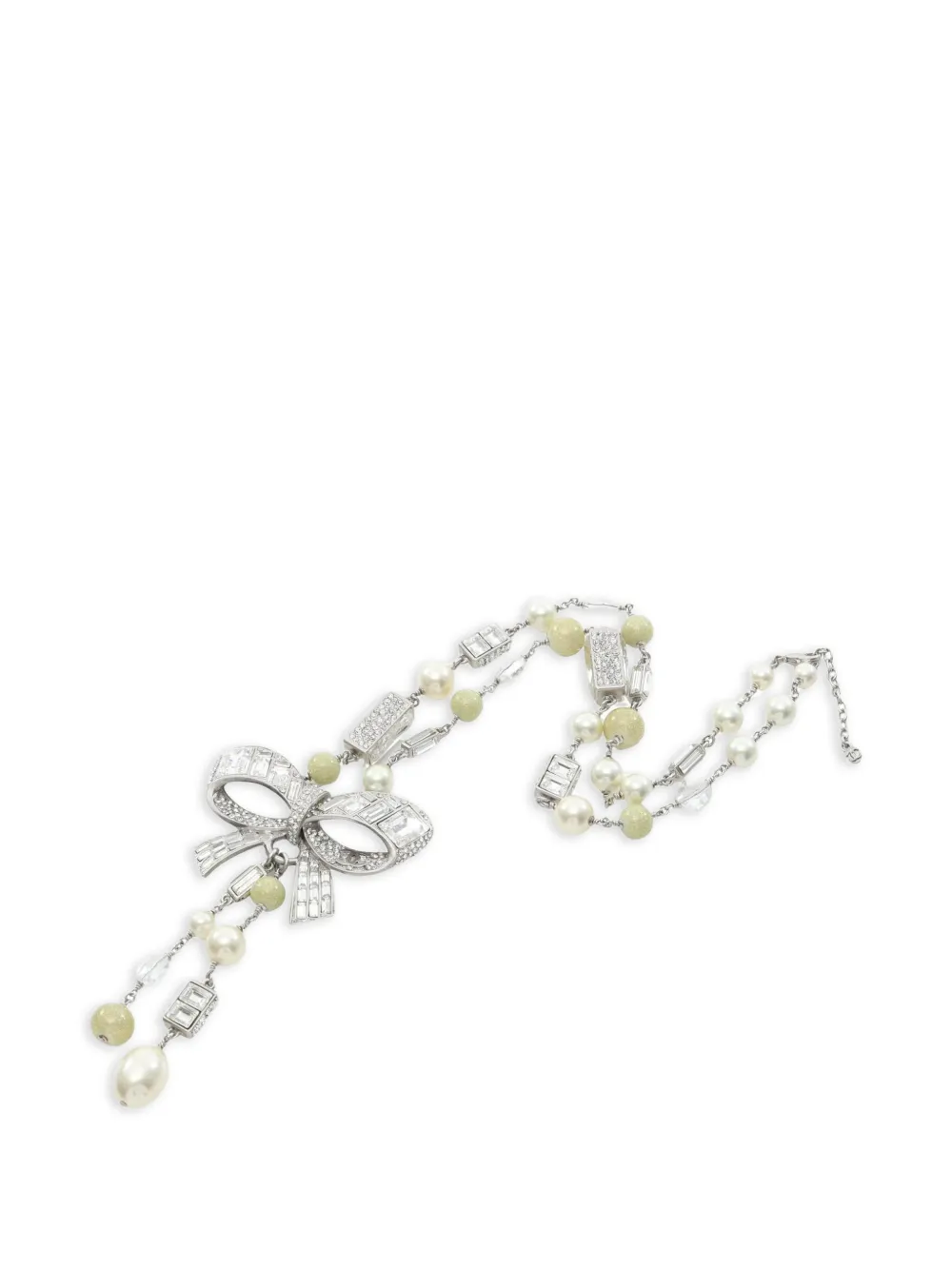 CHANEL Pre-Owned 2008 ribbon-detail necklace - Silver