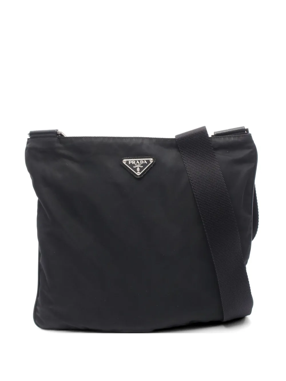 Prada Pre-Owned 2000s leather-trim shoulder bag - Nero