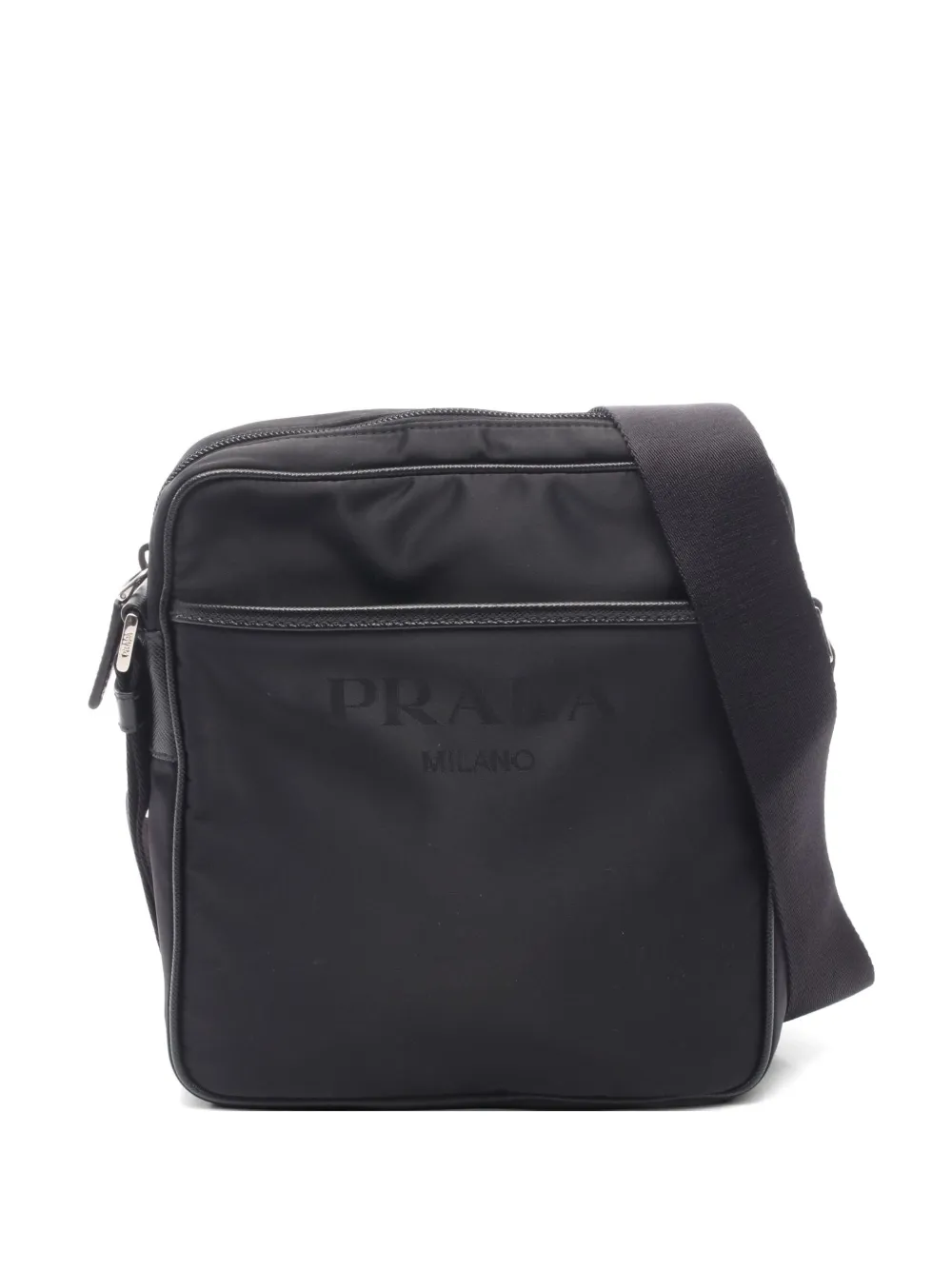 Prada Pre-Owned 2010s leather-trim shoulder bag - Nero
