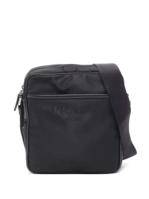 Prada Pre-Owned 2010s leather-trim shoulder bag