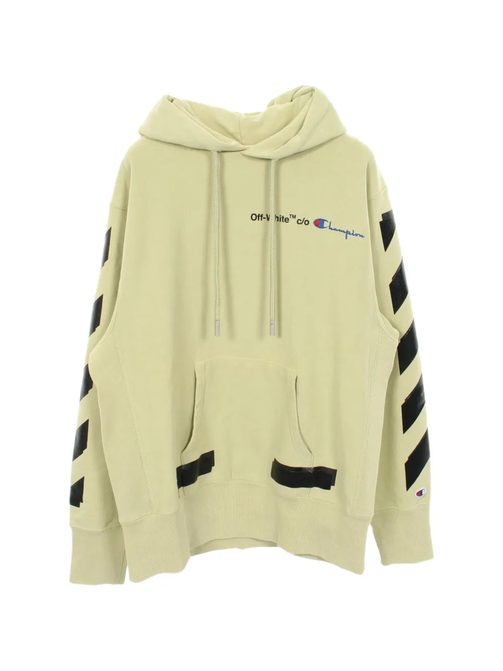 Off-White Pre-Owned × Champion Arrows-print pullover hoodie - Verde