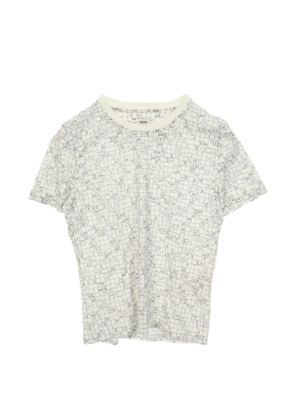 Hermès Pre-Owned Bolduc check T-shirt - Weiß