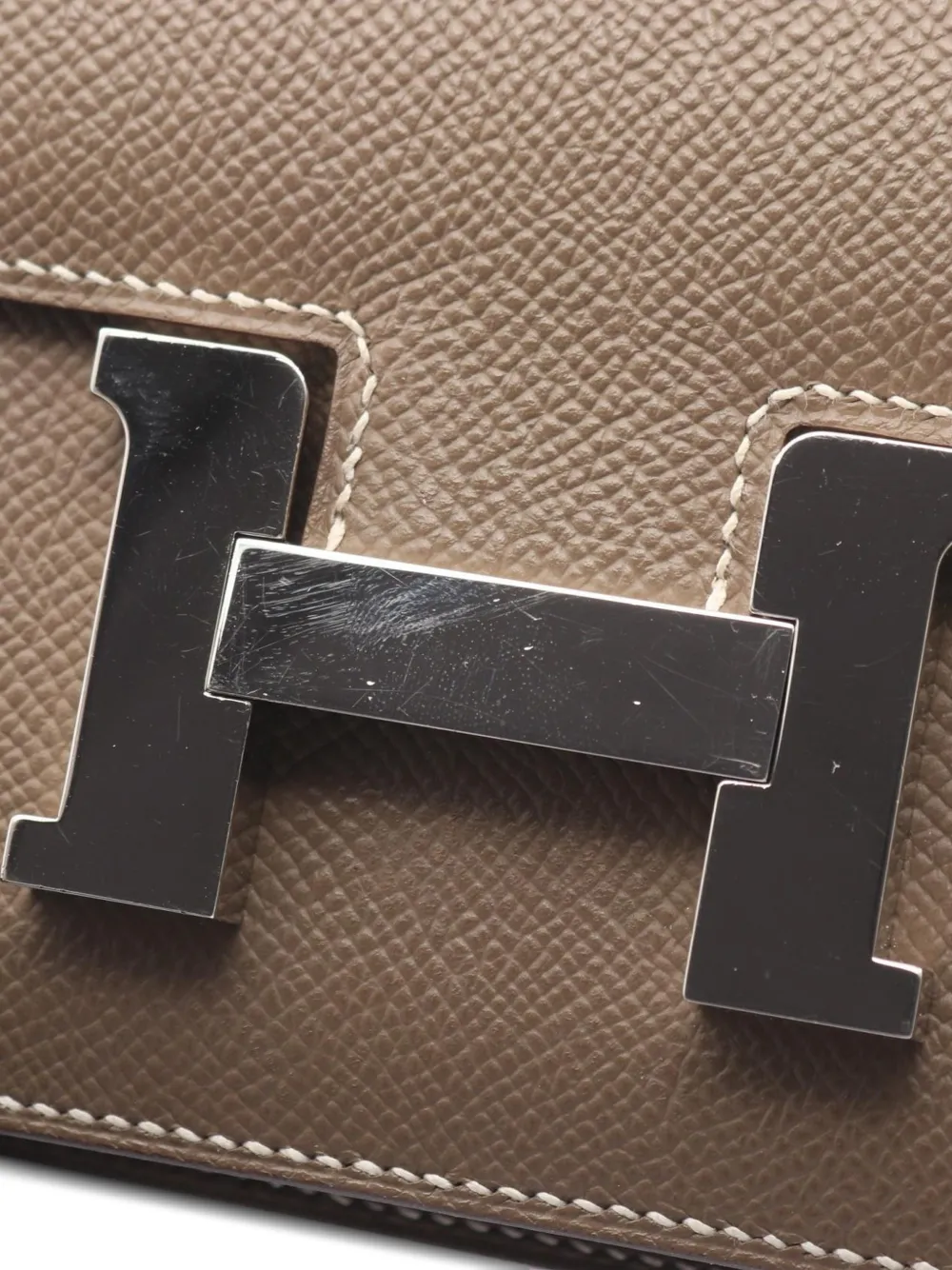 Hermès Pre-owned 2023 Mini Constance 3 Leather Shoulder Bag in Brown, view 5