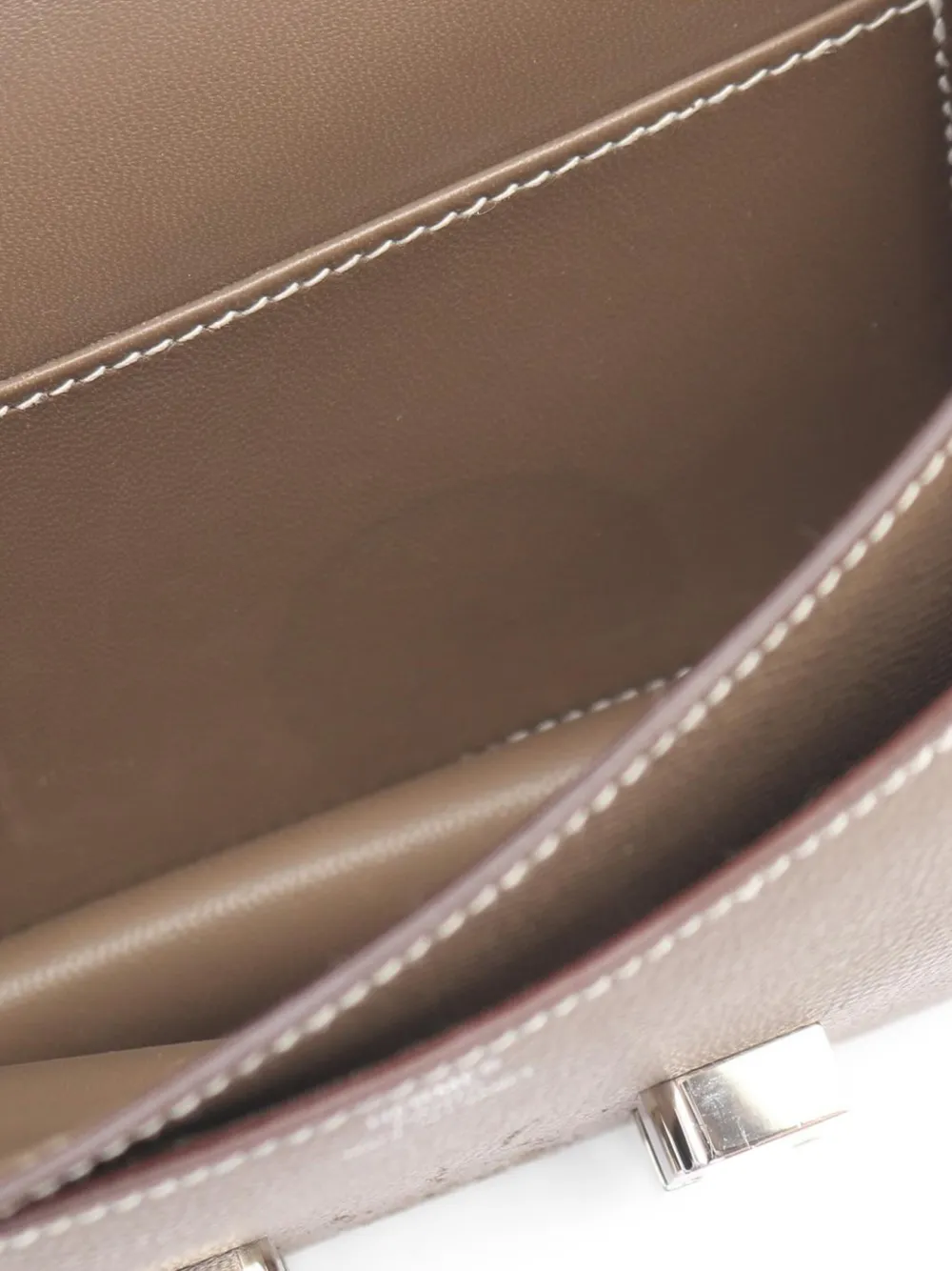 Hermès Pre-owned 2023 Mini Constance 3 Leather Shoulder Bag in Brown, view 3