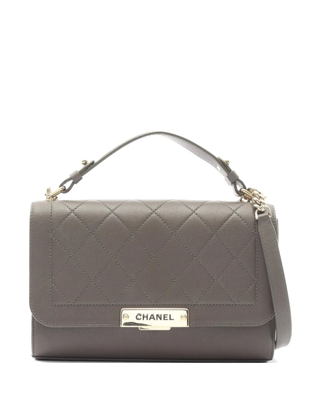 Pre-owned Chanel 2000s Matelassé Shoulder Bag In Gray