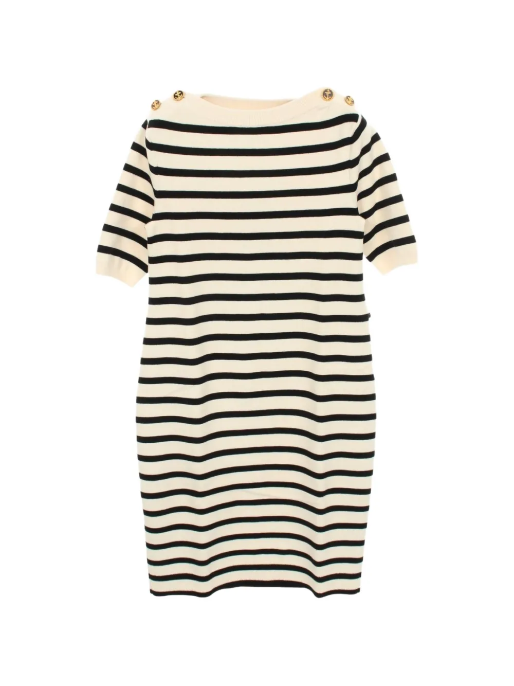 Louis Vuitton Pre-Owned 2010s striped-pattern knit mini dress - White