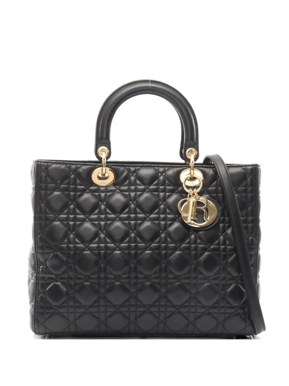 Christian Dior Pre-Owned 2010s Lady Dior Cannage handbag - Nero