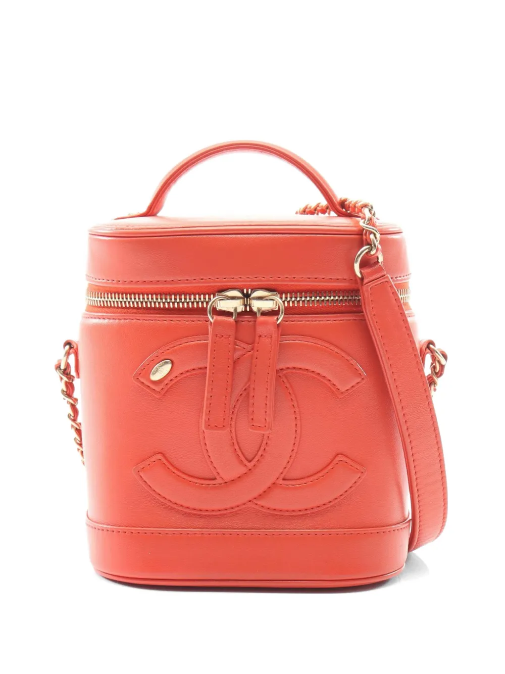 CHANEL Pre-Owned 2019 Coco Mark vanity bag - Orange