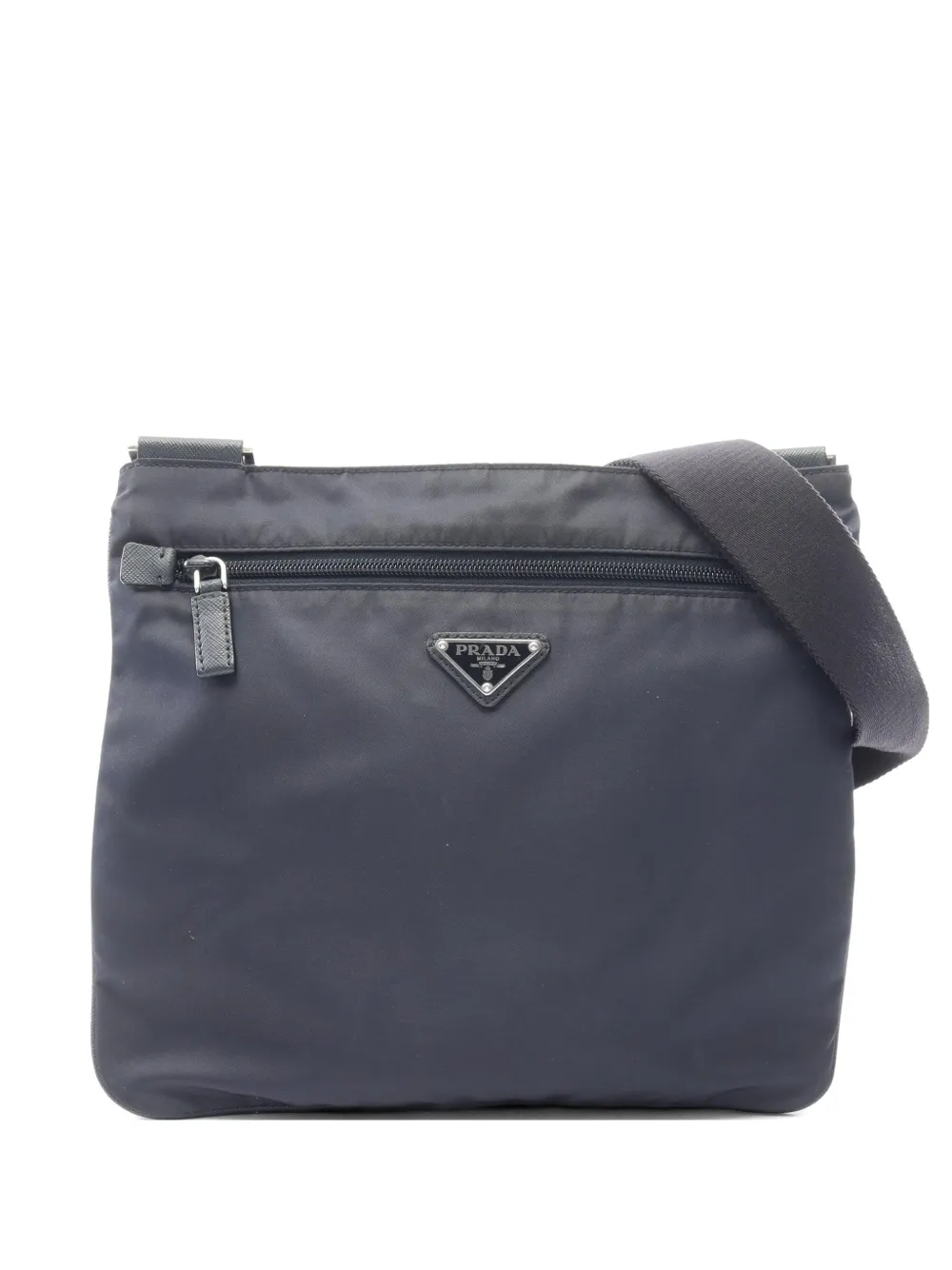 Prada Pre-Owned 2000s logo-plaque shoulder bag - Blu