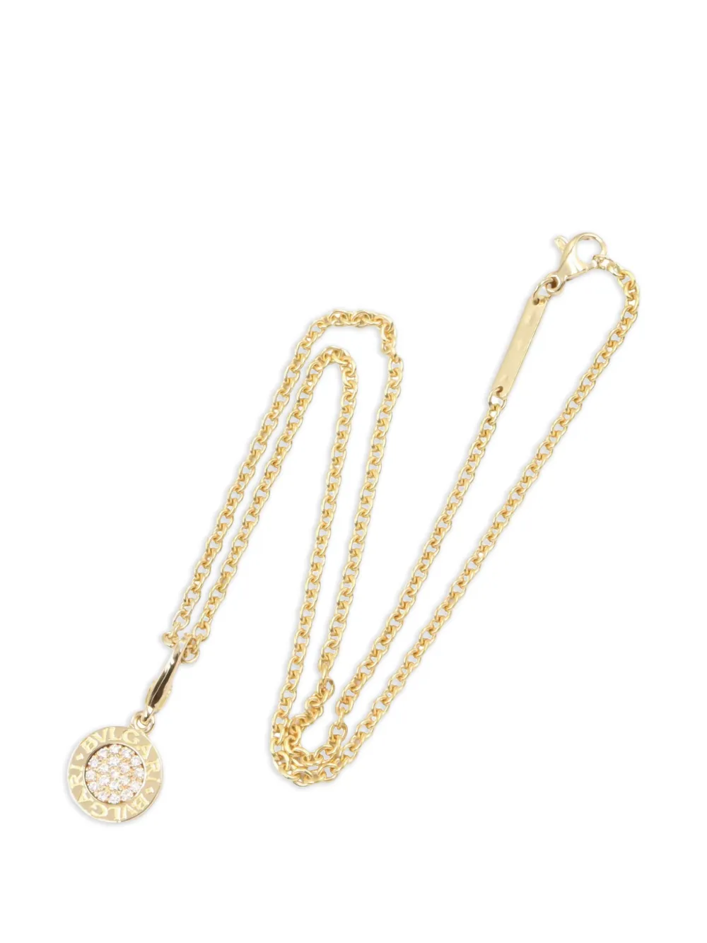 Bvlgari Pre-Owned 2010s logo-engraved diamond necklace - Oro