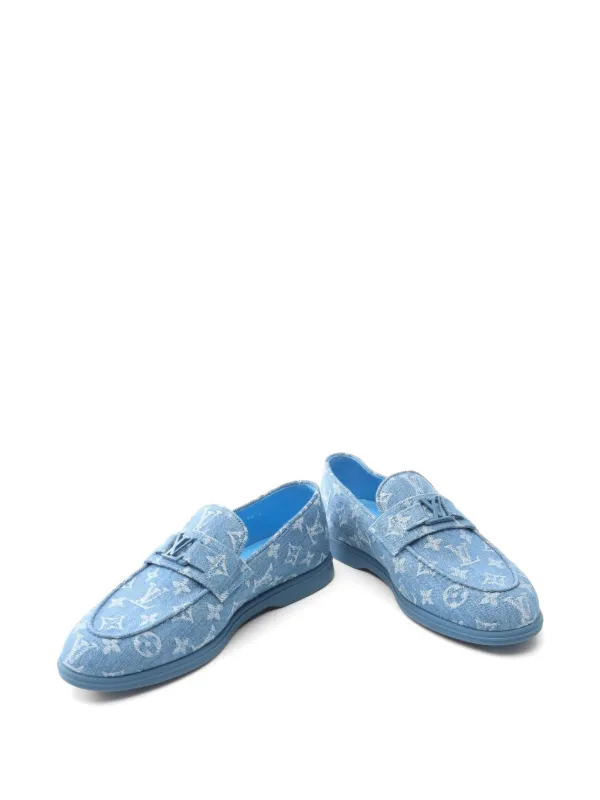 Louis Vuitton Pre-Owned 2023 Estate Denim Loafers | Blue | FARFETCH