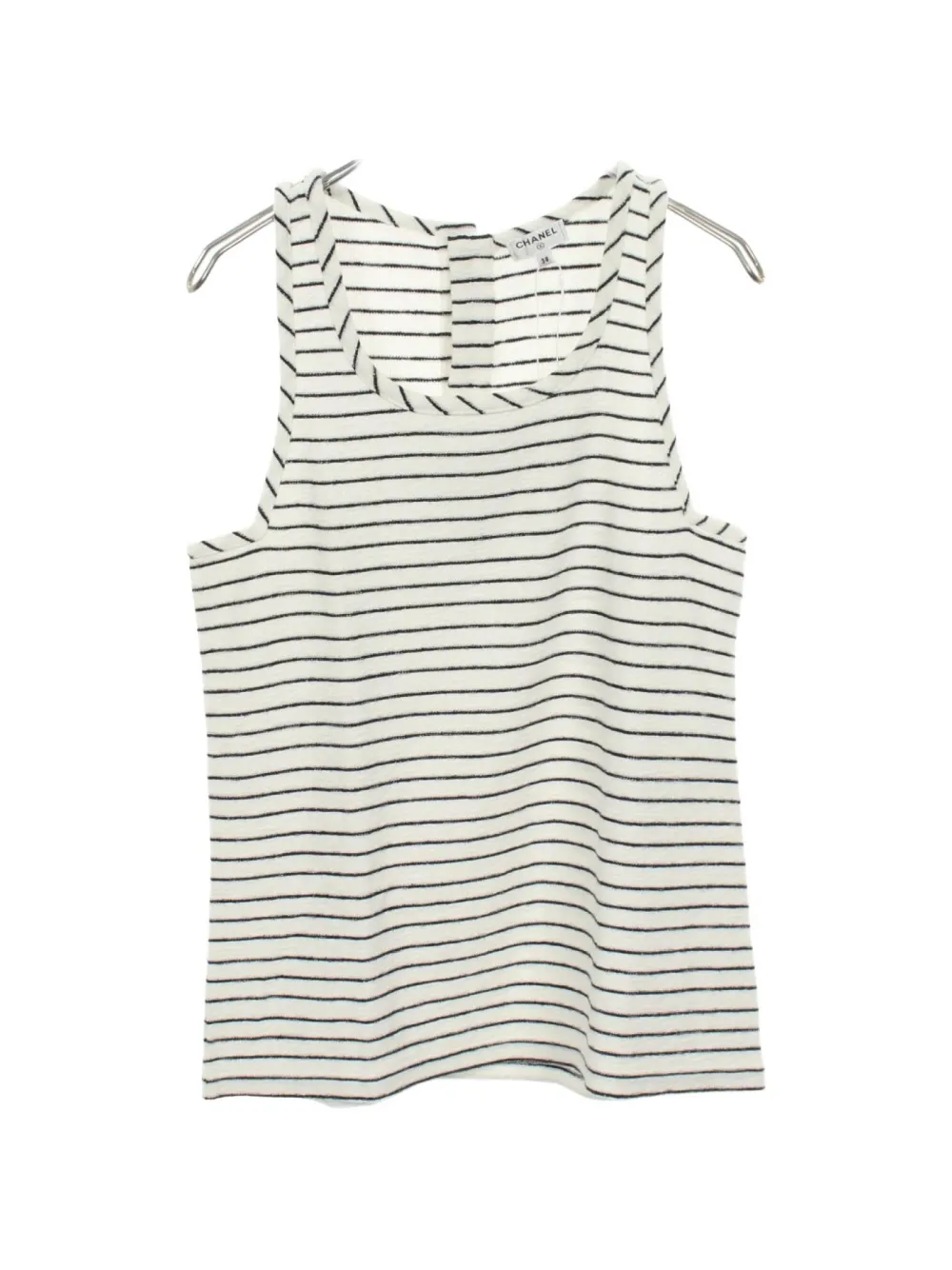 CHANEL Pre-Owned 1986-1988 gestreiftes Cocomark Tanktop - Weiß