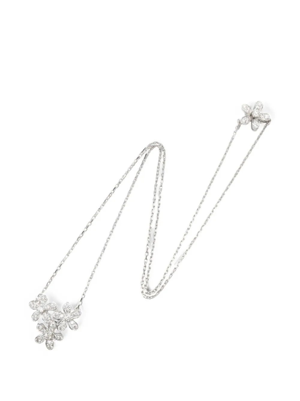 Van Cleef & Arpels Pre-Owned 2010s Socrates 3 Flower diamond necklace - Argento