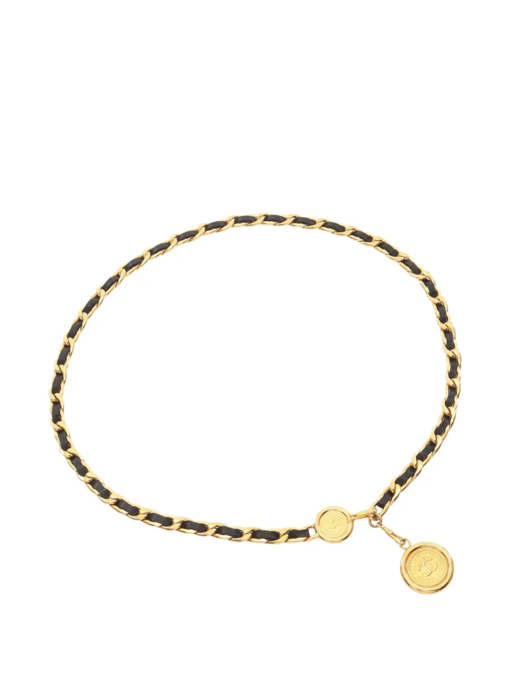 CHANEL Pre-Owned 1986-1988 Coco Mark chain belt - Oro