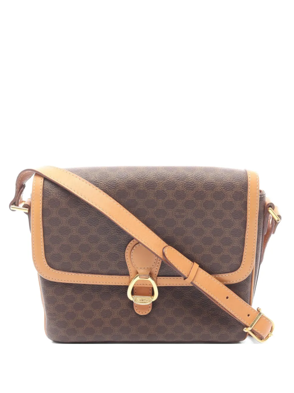 Celine Pre-Owned 2000s MM Macadam crossbody bag - Marrone