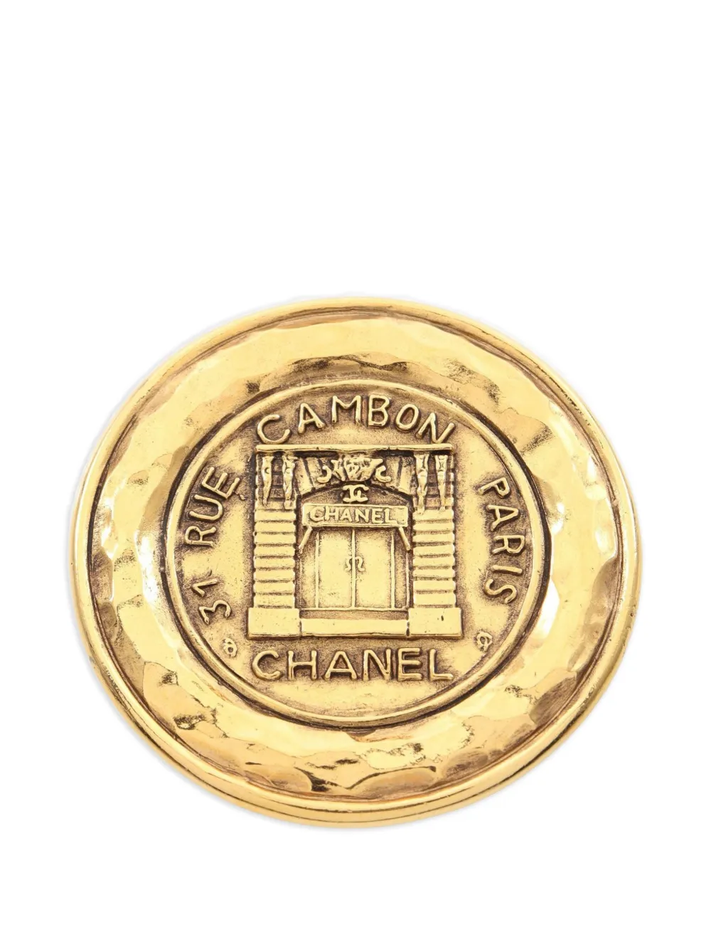 CHANEL Pre-Owned Cambon circle brooch - Oro