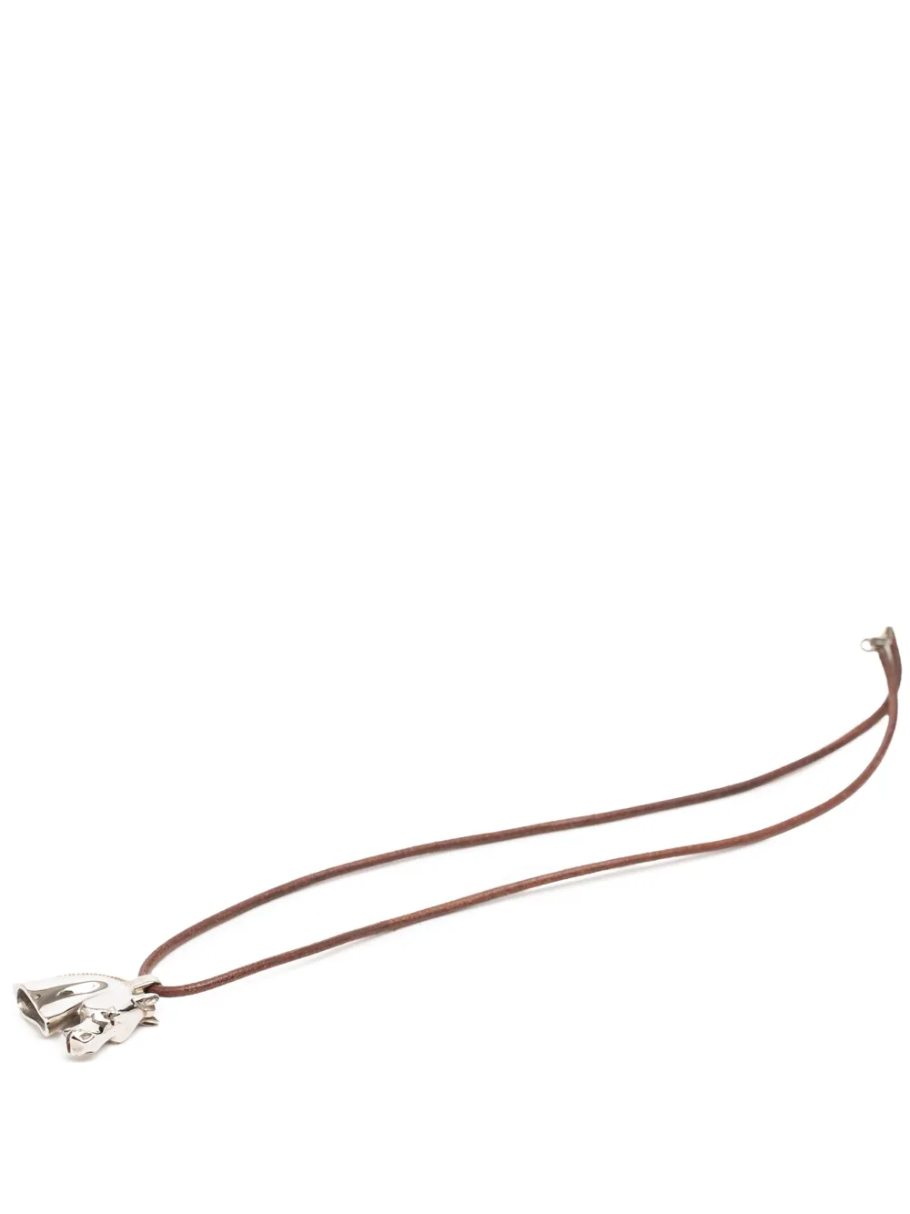 Hermès Pre-Owned 1990-2000 Palladium Plated Horse Head Pendant Necklace costume necklace - Argento