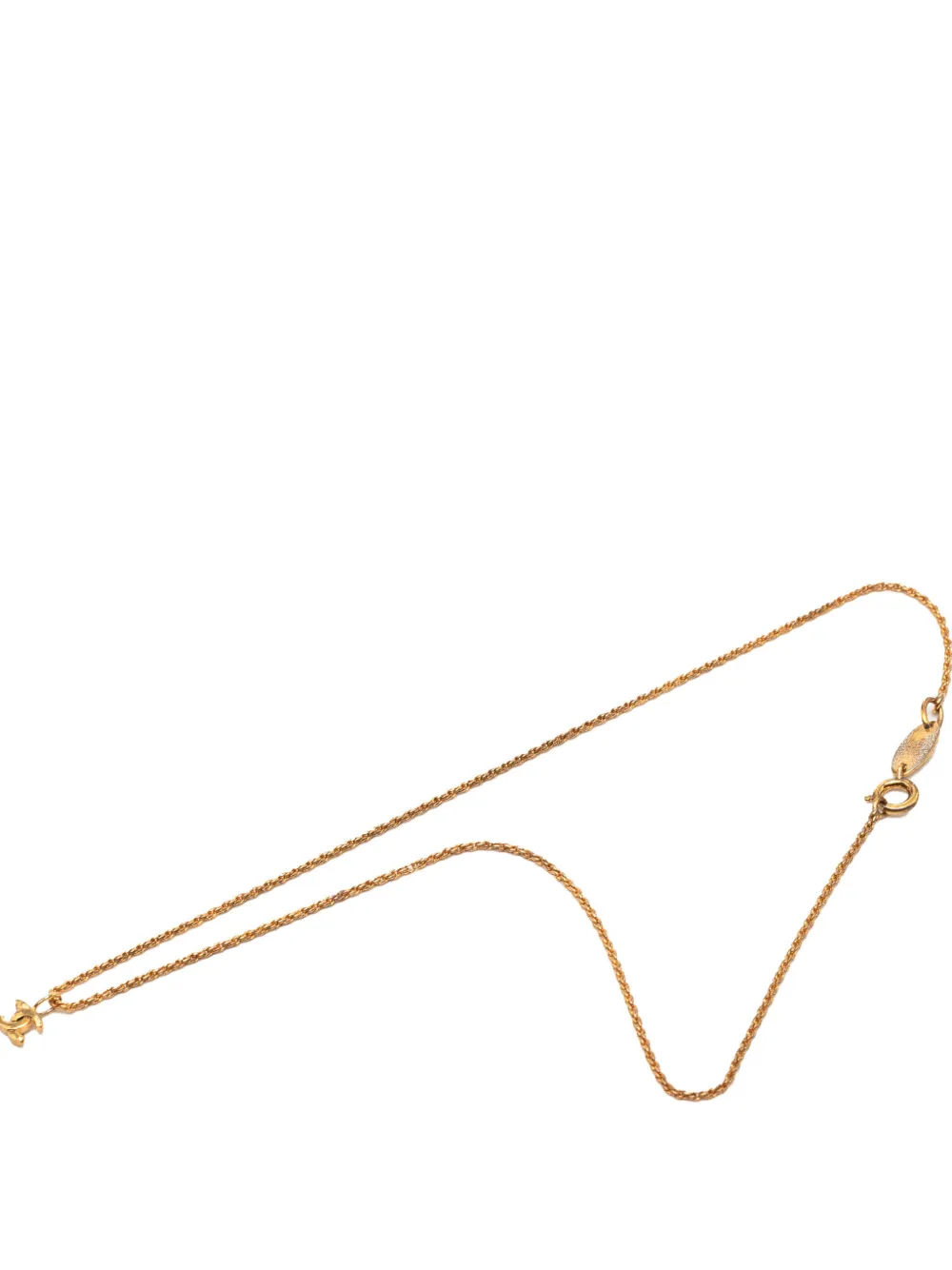 CHANEL Pre-Owned 1982 Gold Plated CC Pendant Necklace costume necklace - Oro