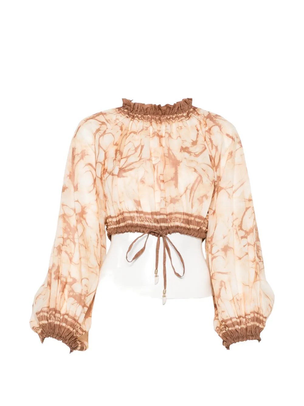 ZIMMERMANN tie-dye cropped blouse - Toni neutri