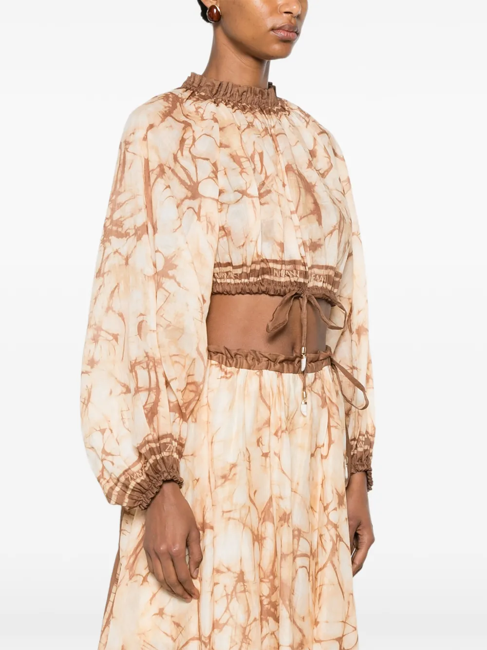 ZIMMERMANN Blouse met tie-dye print Beige