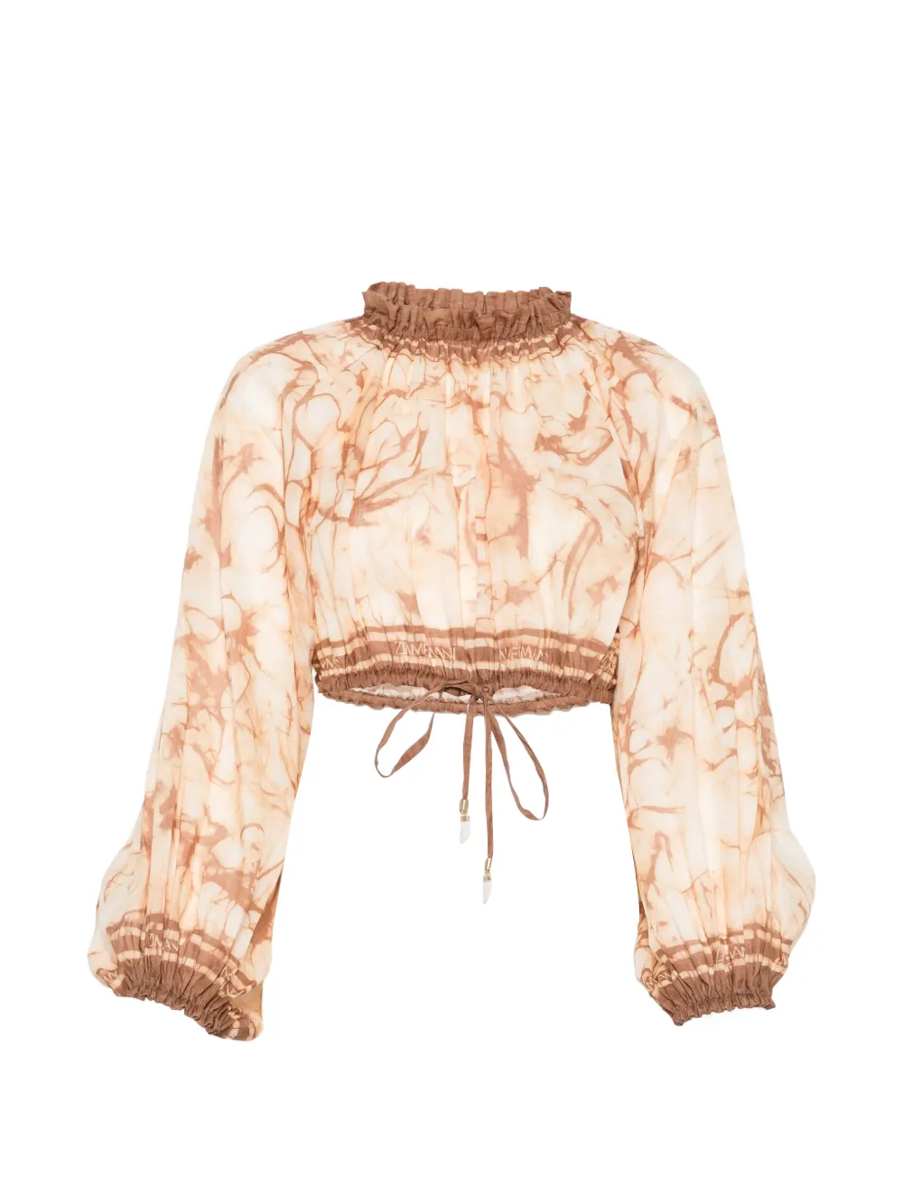 ZIMMERMANN tie-dye cropped blouse - Toni neutri