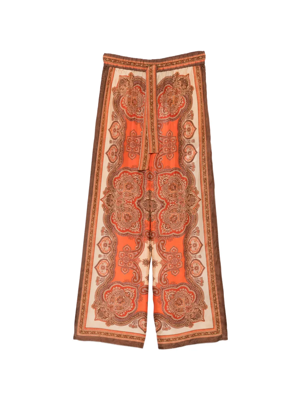ZIMMERMANN Mahon paisley-print belted trousers - Orange