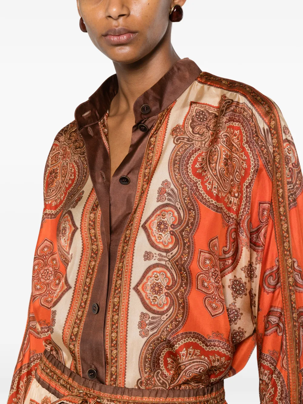 ZIMMERMANN Mahon Dolman overhemd Oranje