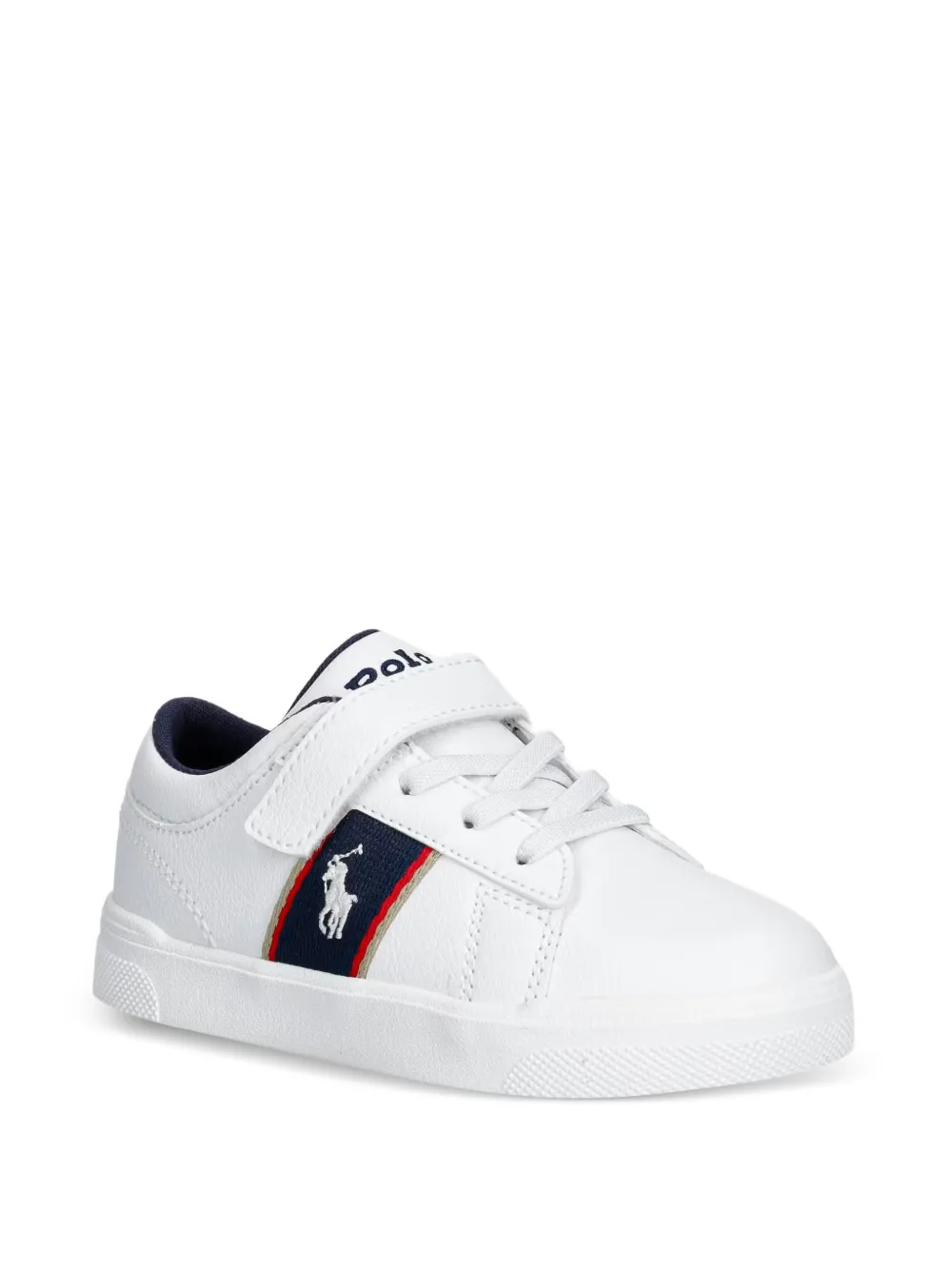 POLO RALPH LAUREN KIDS baskets à attaches scratch - Blanc