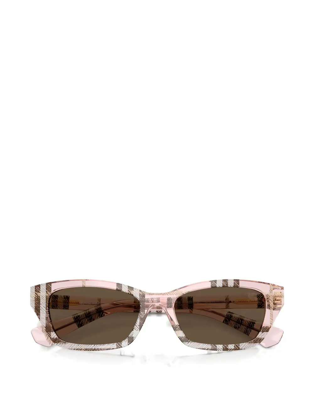 Burberry Eyewear Check zonnebril met rechthoekig montuur Beige