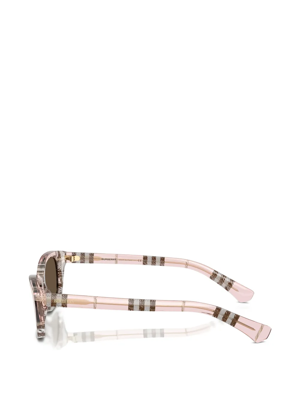 Burberry Eyewear Check zonnebril met rechthoekig montuur Beige
