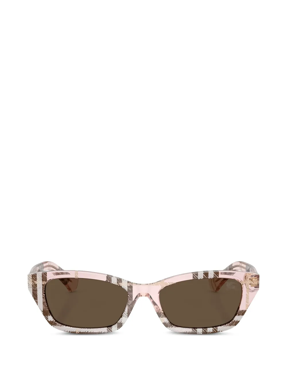 Burberry Eyewear Check rectangle-frame sunglasses - Toni neutri