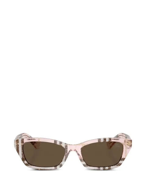 Burberry Eyewear солнцезащитные очки Check в прямоугольной оправе
