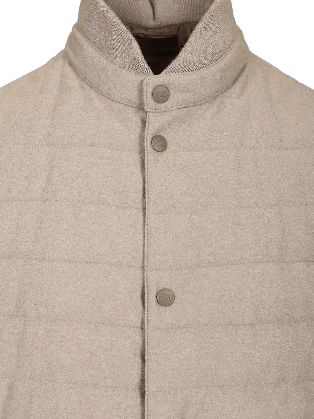 Fedeli Bodywarmer met hoge hals Beige