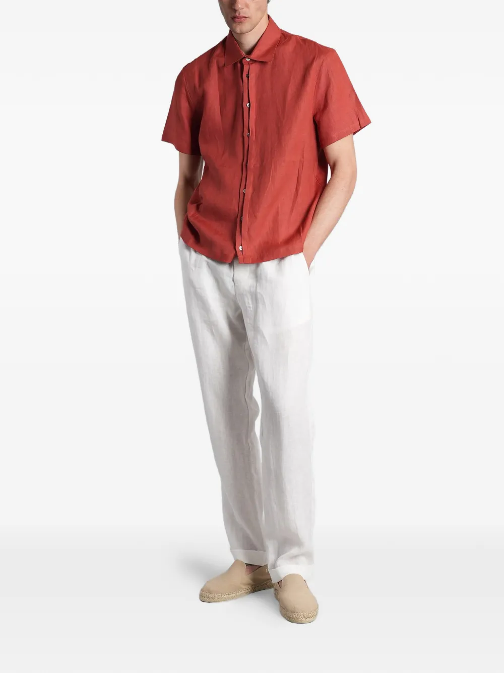  Alpha Studio Pantalones Rectos Con Cinturilla Elástica - Blanco 
