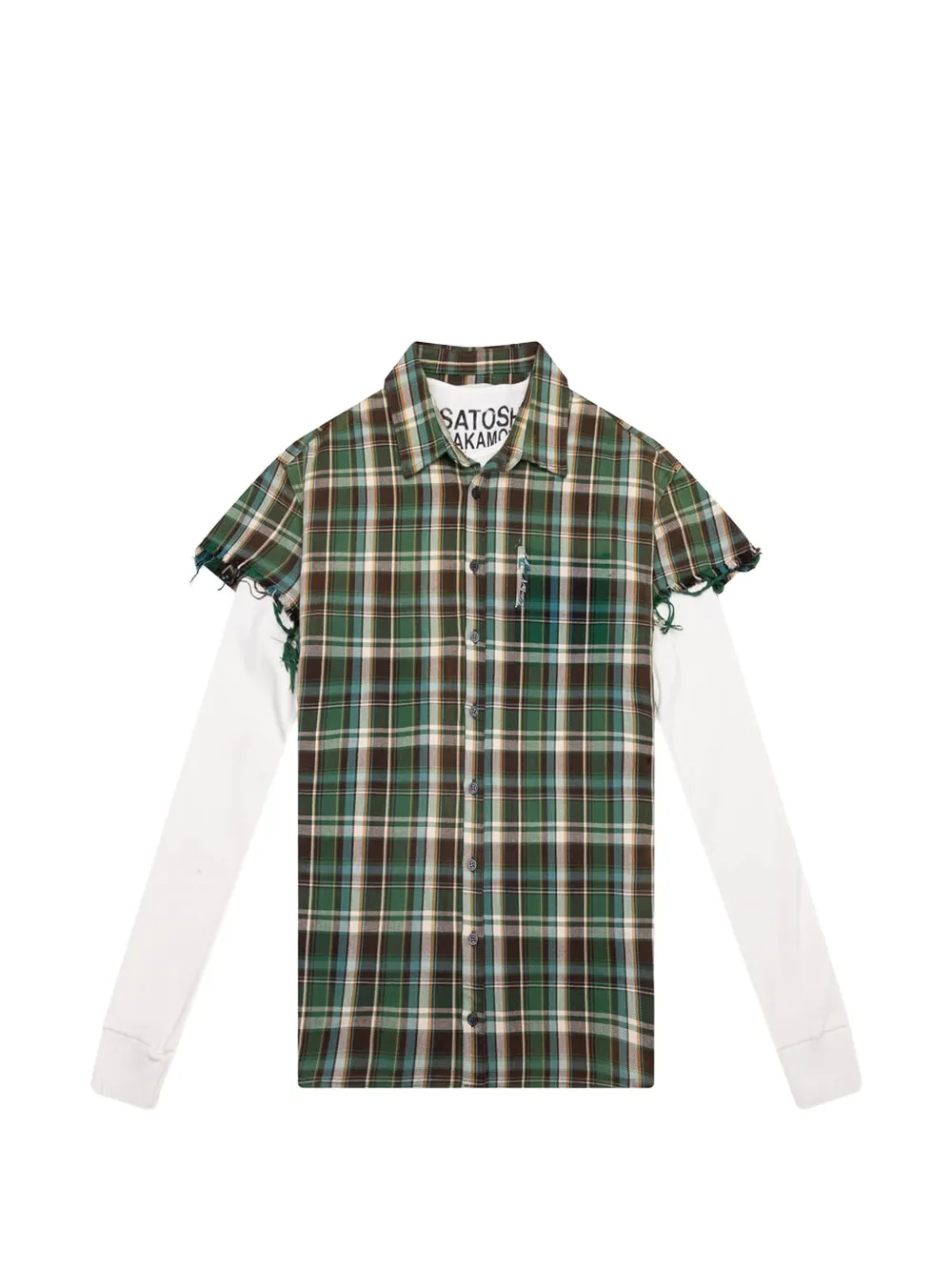 SATOSHI NAKAMOTO Bender layered plaid sweater - Grün