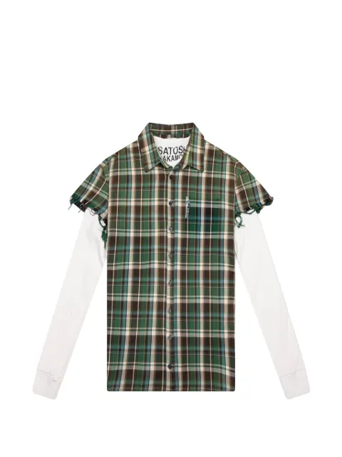 SATOSHI NAKAMOTO Bender layered plaid sweater