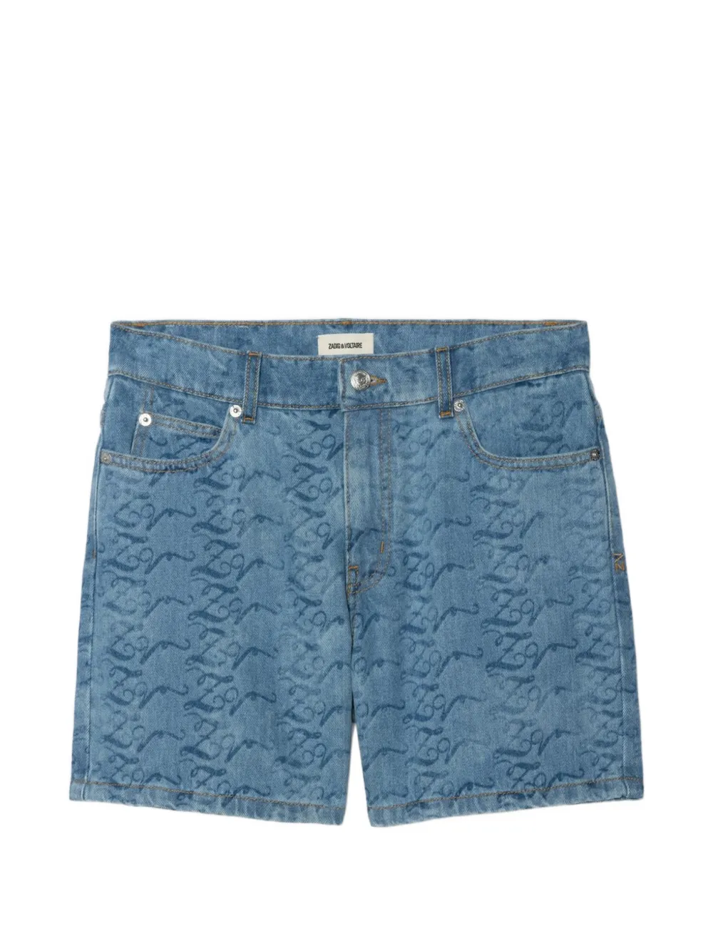 Zadig&Voltaire Sadys print denim shorts - Blu