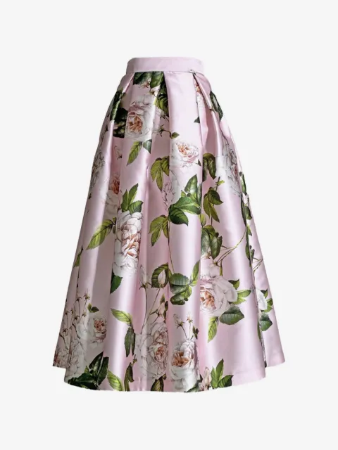 Lunatica Milano floral-print pleated maxi skirt