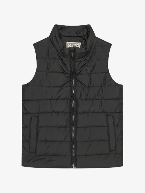 guess kids logo-patch padded gilet
