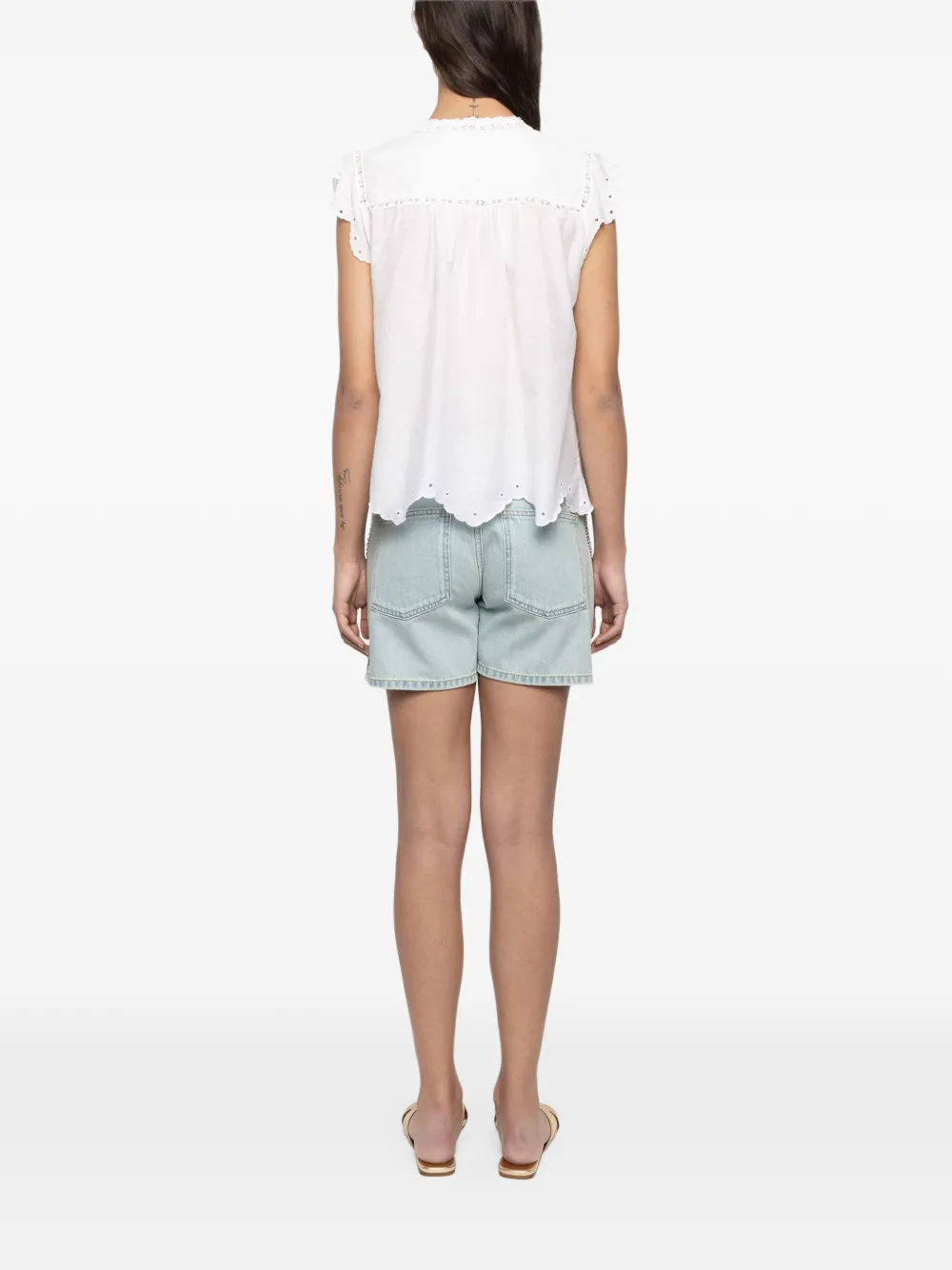 Zadig&Voltaire Tika Tomboy broderie anglaise blouse Wit