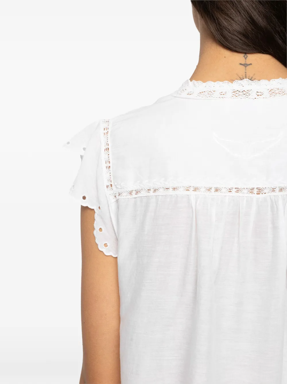 Zadig&Voltaire Tika Tomboy broderie anglaise blouse Wit