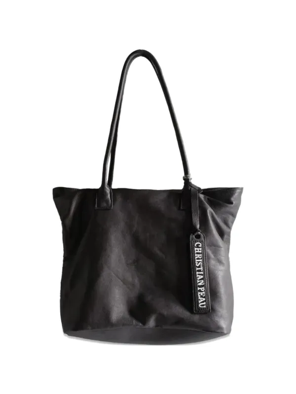Christian Peau logo-tag Leather Tote Bag | ブラック | FARFETCH JP
