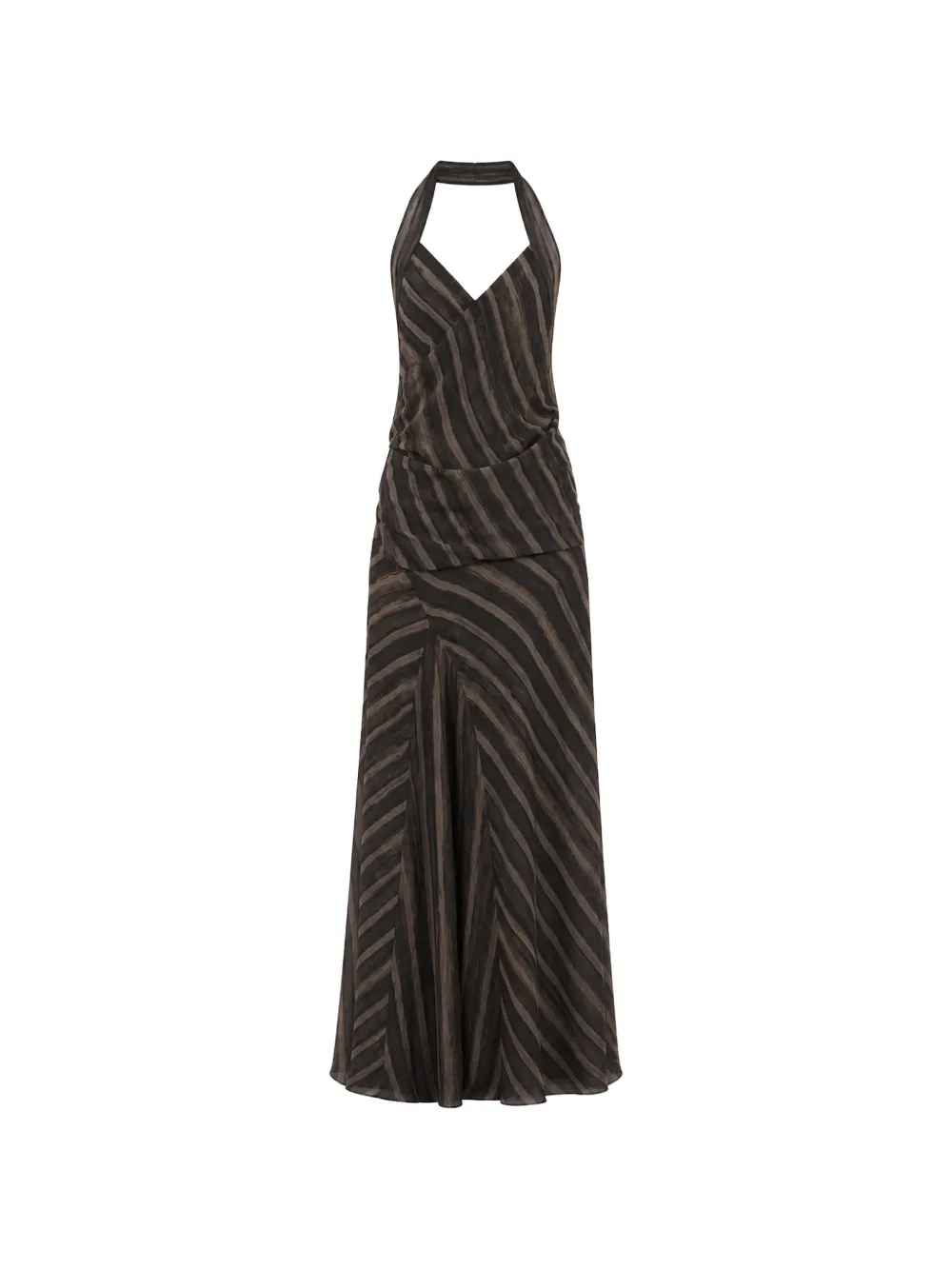 Cortana Ursula diagonal-stripe maxi dress - Grigio