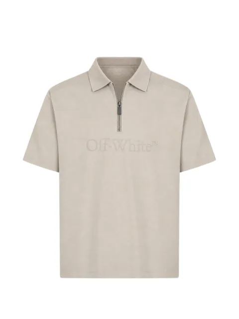 Off-White logo-print zip polo shirt