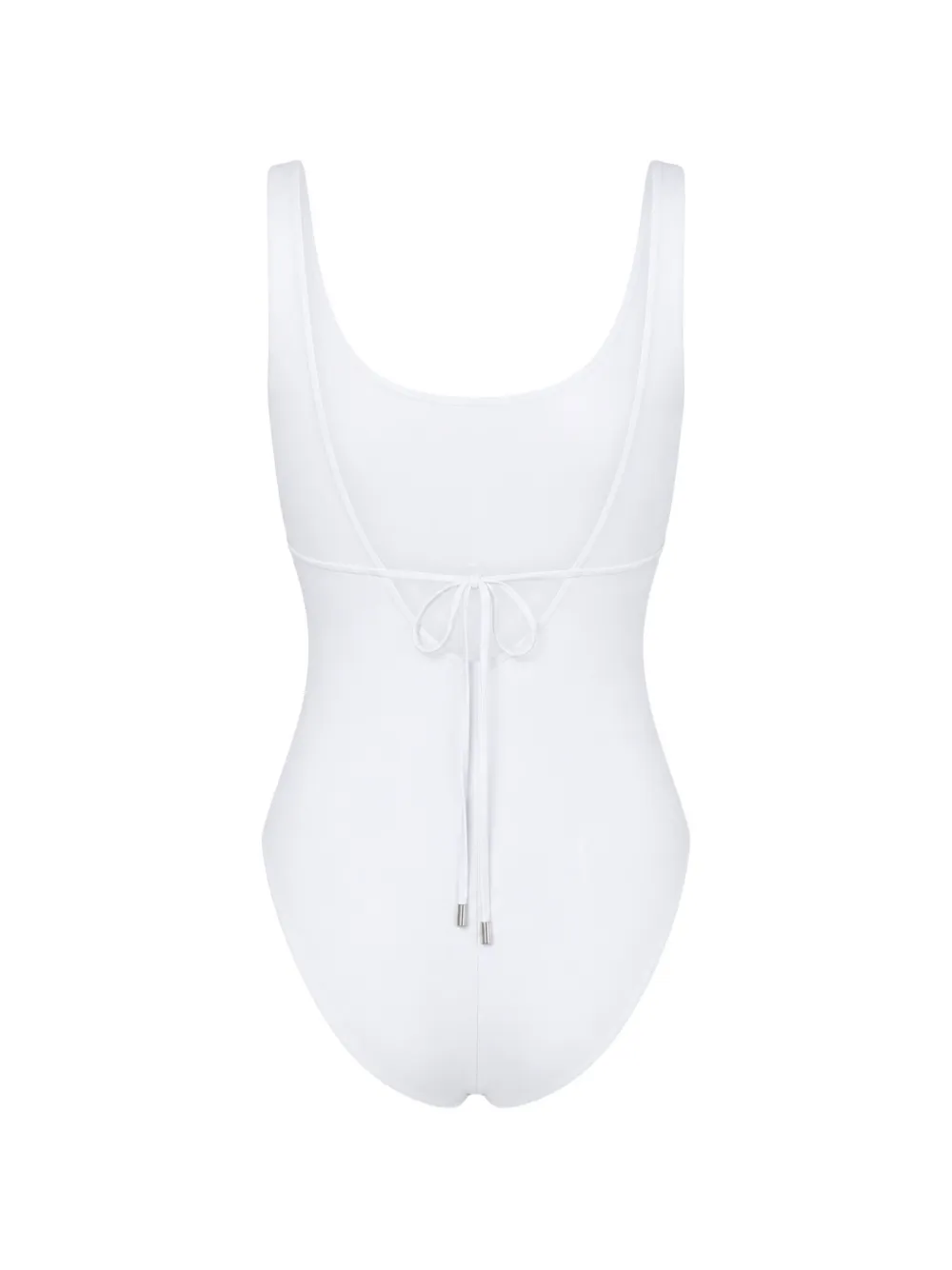 Max Mara Badpak met logo-patroon en diepe ronde hals Wit
