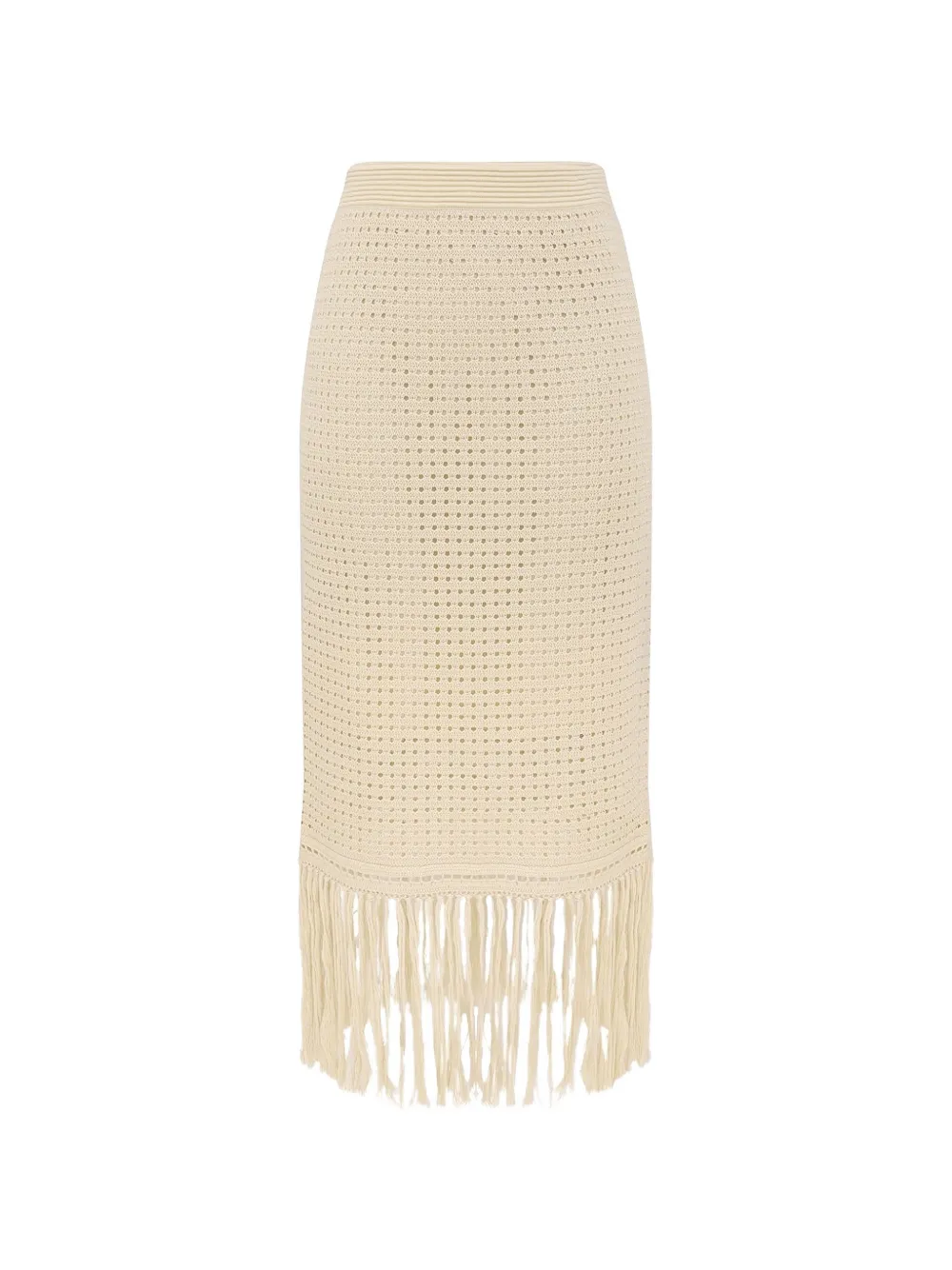 ZIMMERMANN Indra fringe-trim skirt - Toni neutri
